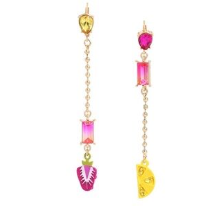 Betsey Johnson Fruit Mismatch Linear Earrings
